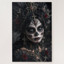 Puzzle Crimson Gothic Calavera – Rosa Negra