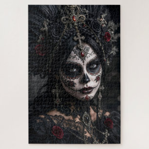 Puzzle Crimson Gothic Calavera – Rosa Negra