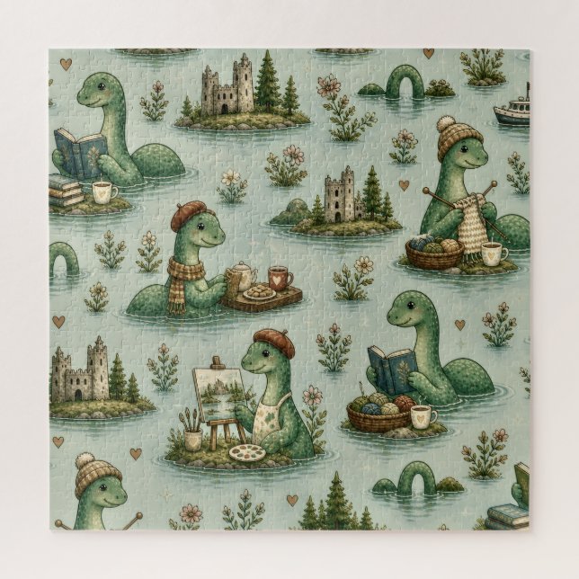 Puzzle Criptídeos Acogedores Nessie Monstruo del Lago Nes (Vertical)