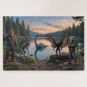 Puzzle Criptidos Pie Grande, Chupa, Hombre Polilla, Loc