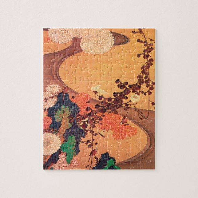 Puzzle Crisantemo por un arroyo con rocas (1760) (Vertical)