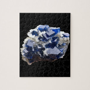 Puzzle Cristal de Fluorita Azul Profundo Geología de Esca