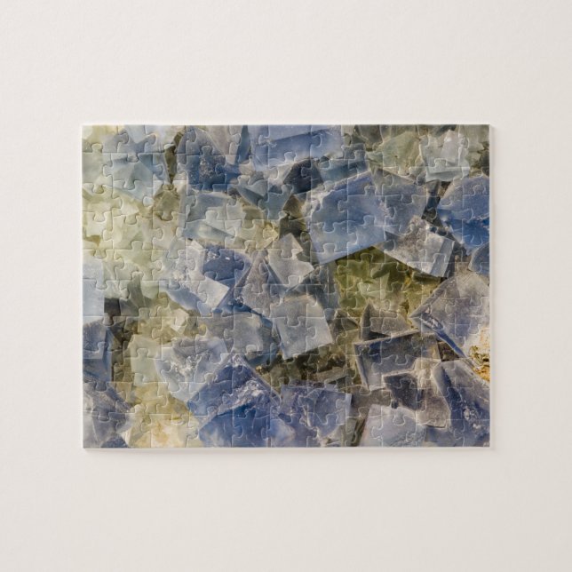 Puzzle Cristales azules del fluorito en matriz (Horizontal)