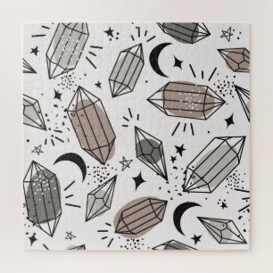 Puzzle Cristales, Luna, Estrellas, Diseño superficial.