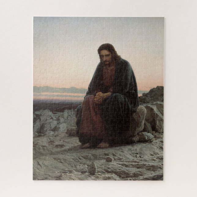 Puzzle Cristo en el desierto - Ivan Kramskoy  (Vertical)