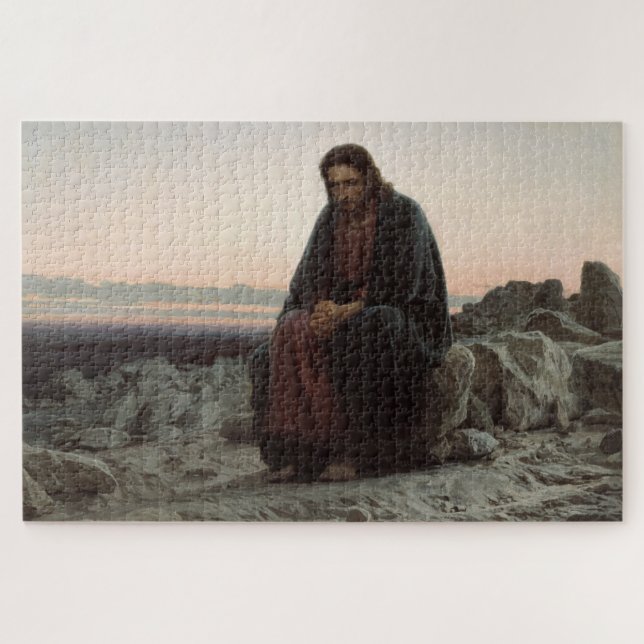 Puzzle Cristo en el salvaje (por Ivan Kramskoi) (Horizontal)