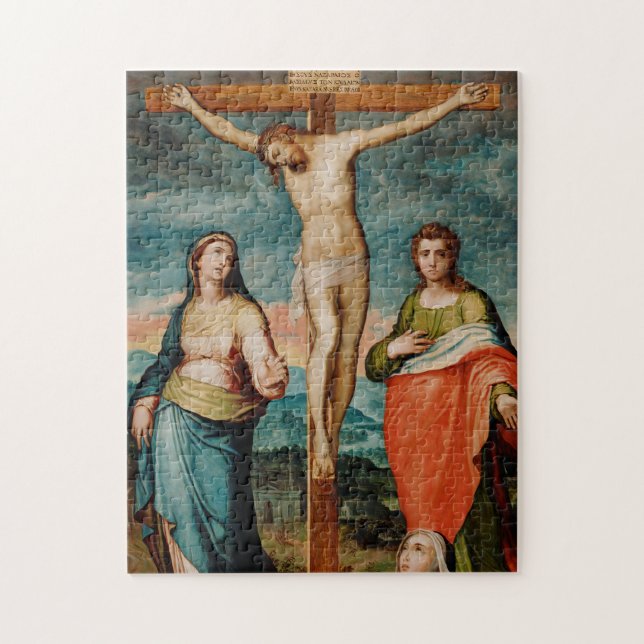 Puzzle Cristo en la cruz con los santos (Vertical)