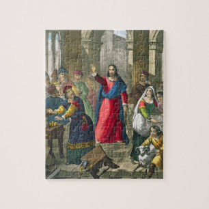 Puzzle Cristo limpia el templo, de un b impreso biblia