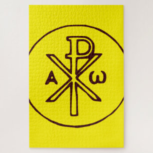 Puzzle Cristograma sagrado Chi-Rho Arte Refinado