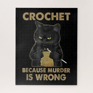 Puzzle Crochet porque el asesinato es un gato negro croch