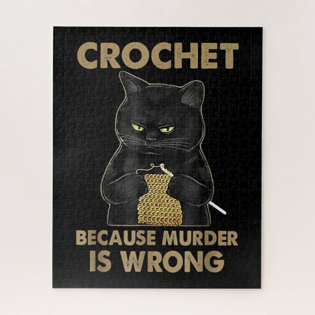 Puzzle Crochet porque el asesinato es un gato negro croch (Vertical)