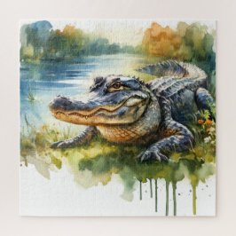 Puzzle Crocodile Charm REF172 - Watercolor