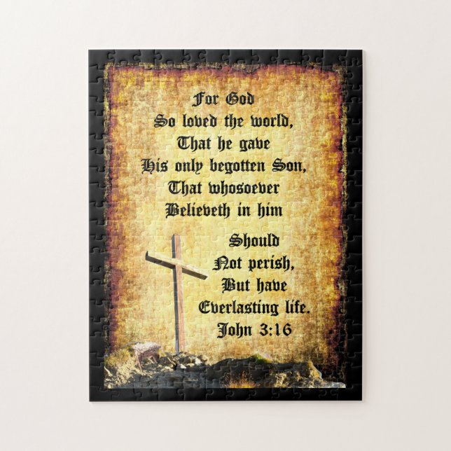 Puzzle Cross & Manger con John 3vs16 (Vertical)