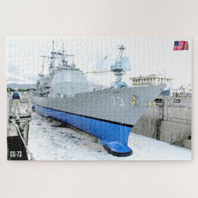 Puzzle CRUCERO DE MISILES GUIADO - CG-73 (20x30 PULGADAS) (Horizontal)