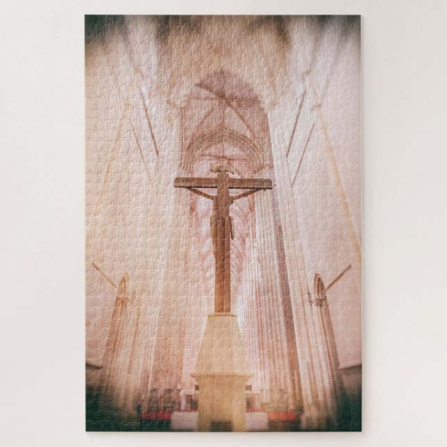 Puzzle Crucifijo detrás del altar del Monasterio Batalha (Vertical)