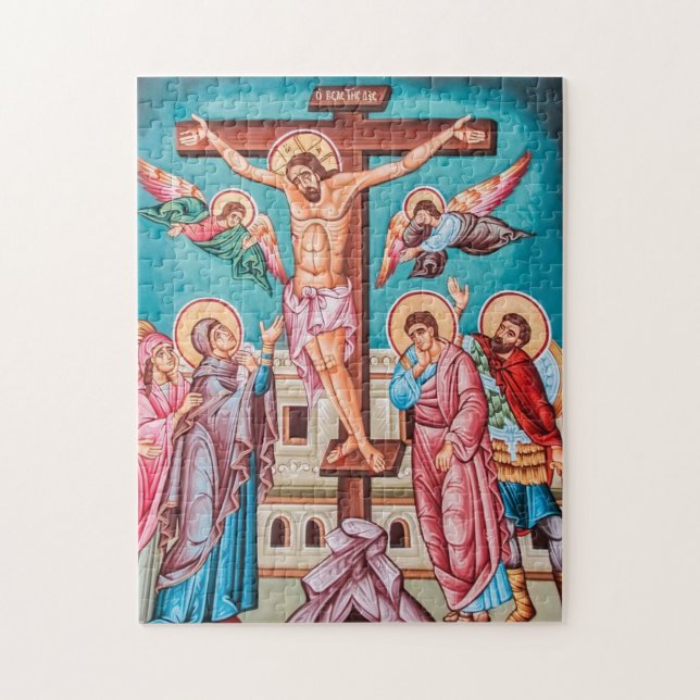 Puzzle Crucifixión Jesucristo Icono cristiano ortodoxo (Vertical)