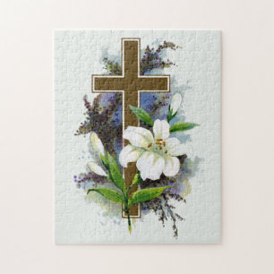 Puzzle Cruz cristiana dorada
