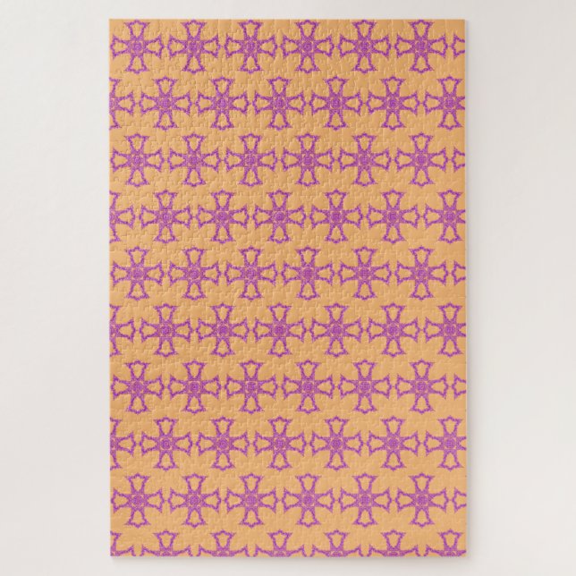 Puzzle Cruz Cristiana Rosa Arte Estético Moderno (Vertical)
