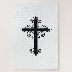 Puzzle Cruz religiosa con un adorno