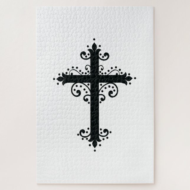 Puzzle Cruz religiosa con un adorno (Vertical)