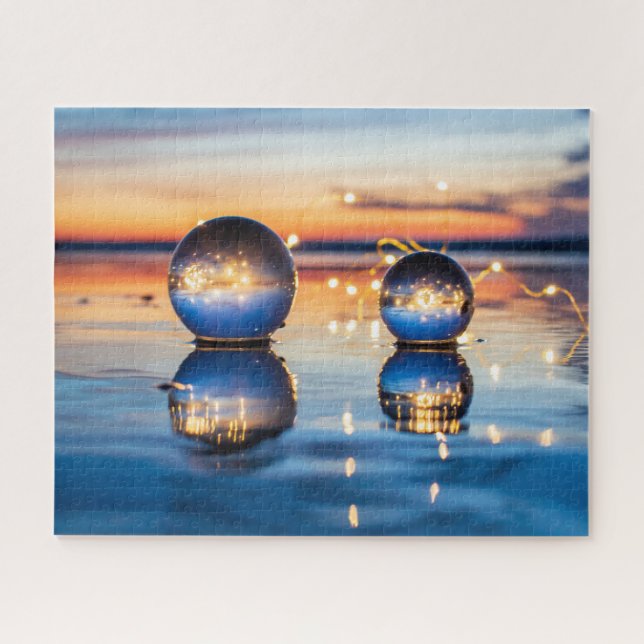 Puzzle Crystal Balls Beach Sunset (Horizontal)