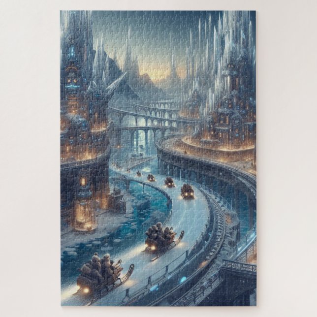 Puzzle Crystal Ice World Fantasy Art (Vertical)