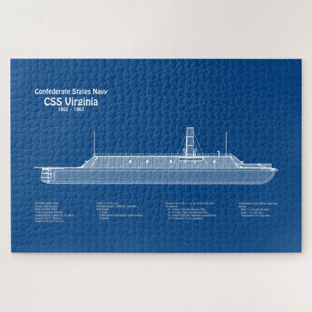 Puzzle CSS Virginia - Plan Blueprint de envío ABD (Horizontal)