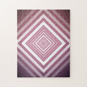 Puzzle Cuadrados de gradación rosa y blanco modernos
