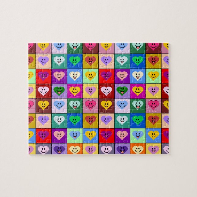 Puzzle Cuadrados de los corazones arcoiris (Horizontal)