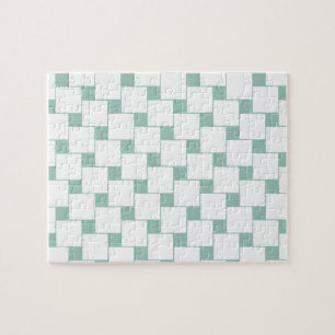 Puzzle Cuadrados trenzados divertidos Mint Green
