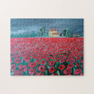 Puzzle Cuadro Campo de Amapolas de Alfred Fox