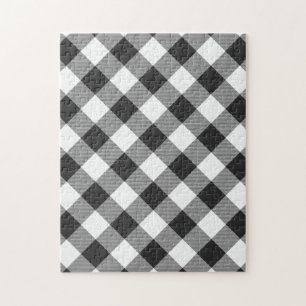 Puzzle Cuadro de cuadros de búfalo negro blanco