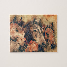 Puzzle Cuadros de pintura artística de caballos decorativ