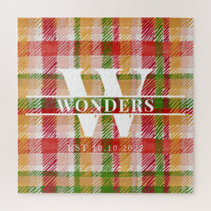 Puzzle Cuadros Duros De Tartán Personalizados Con Monogra