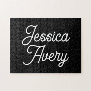 Puzzle Cualquier nombre Elegante escritura vintage en b