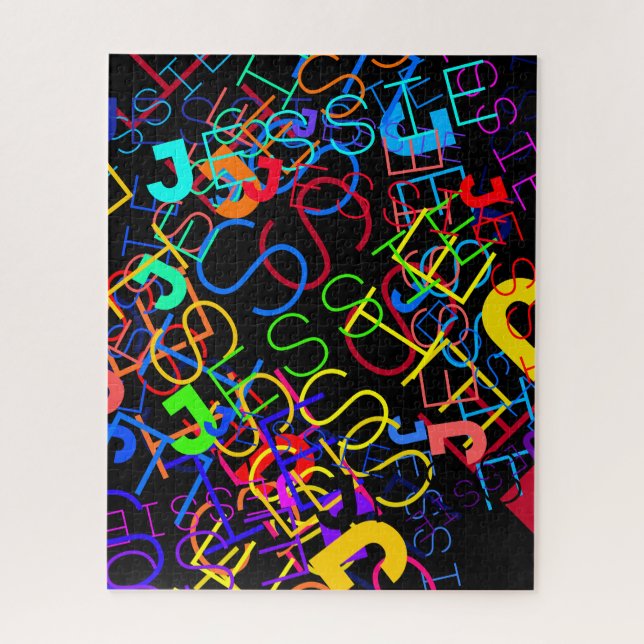 Puzzle Cualquier nombre Personalizable Colores brillantes (Vertical)