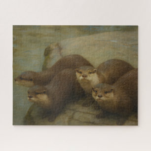 Puzzle Cuarteto Otter - Impresión de arte de vida salvaje