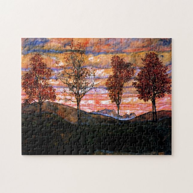 Puzzle Cuatro árboles de Egon Schiele Bella Artes (Horizontal)