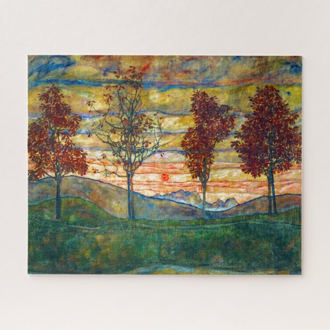 Puzzle Cuatro árboles | Egon Schiele | (Horizontal)