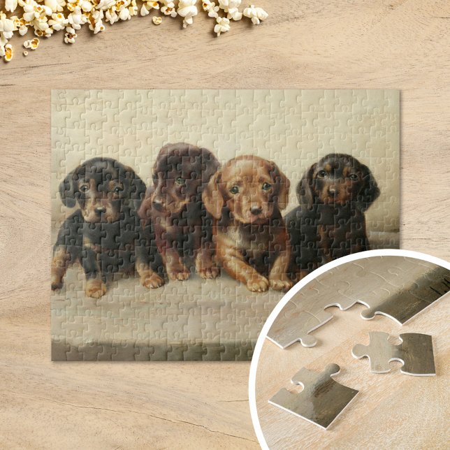 Puzzle Cuatro cachorros de Dachshund | Carl Reichert (Subido por el creador)