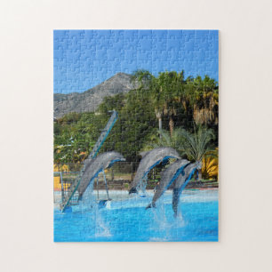 Puzzle Cuatro delfines saltantes