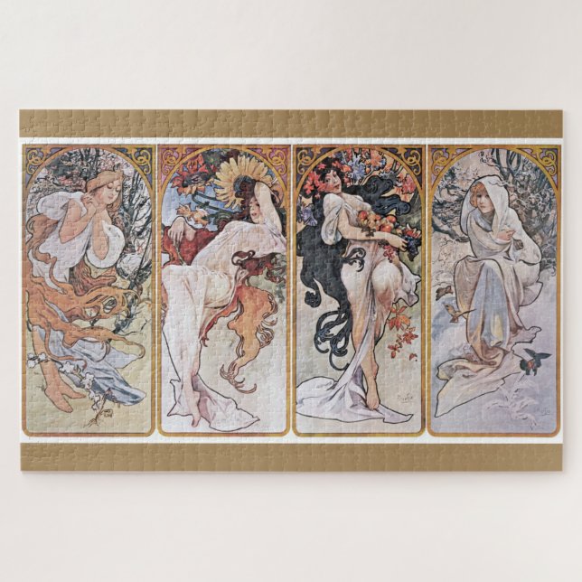 Puzzle Cuatro estaciones, Alphonse Mucha (Horizontal)