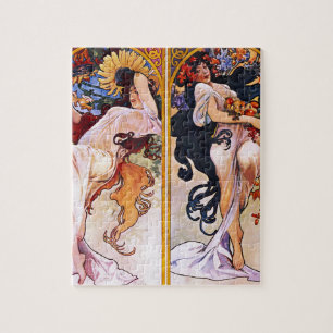 Puzzle Cuatro Estaciones por Alfons Mucha Art Deco Nouvea