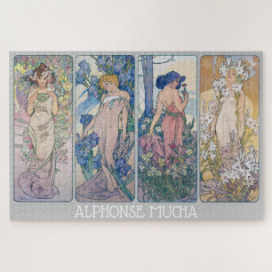Puzzle Cuatro flores, Alphonse Mucha