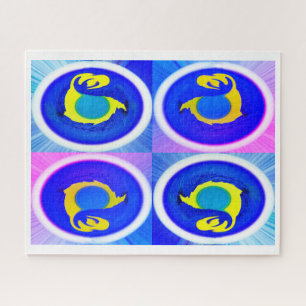 Puzzle Cuatro lunas azules arte