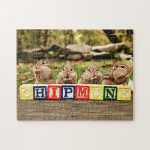 Puzzle Cuatro pequeños Chipmunks frescos lindos