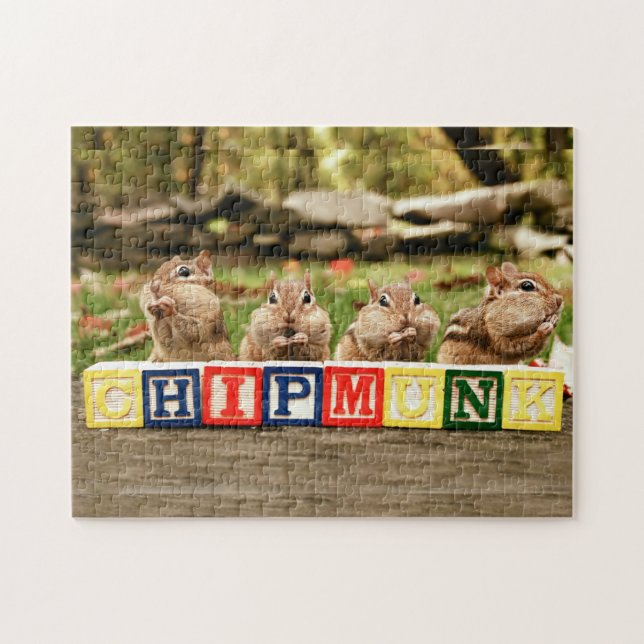 Puzzle Cuatro pequeños Chipmunks frescos lindos (Horizontal)