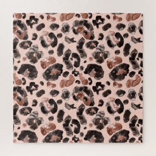 Puzzle Cubierta de leopardo, patrón sin costuras de piel