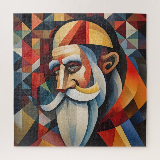 Puzzle Cubism Santa Claus (Vertical)