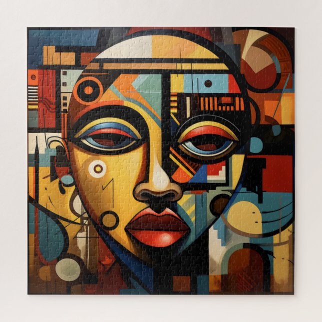 Puzzle Cubismo de mujer africana (Vertical)